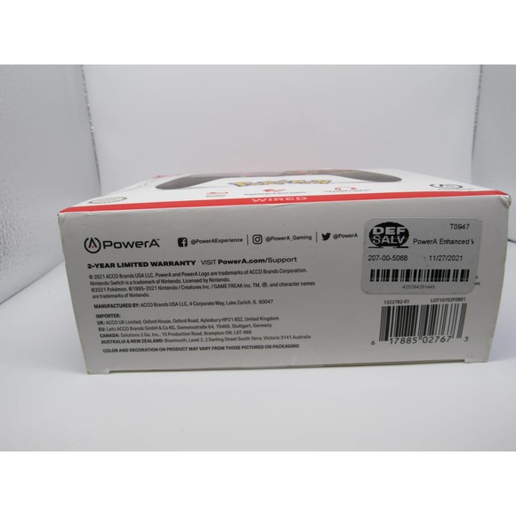 NEW Nintendo PowerA Enhanced Wired Controller for Switch Pikachu Black Red - Picture 6 of 12